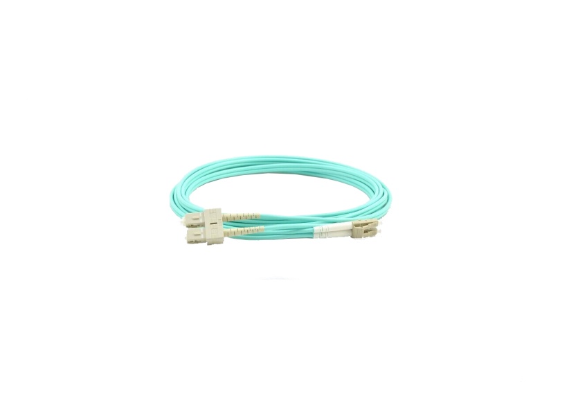 SBE Tech Cable Fibra Óptica Monomodo OM4 LC Macho - SC Macho, 1 Metro, Aqua