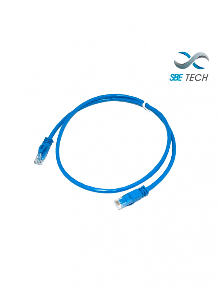 SBE Tech Cable Patch Cat6 UTP Bota Moldeada RJ-45 Macho - RJ-45 Macho, 3 Metros, Azul