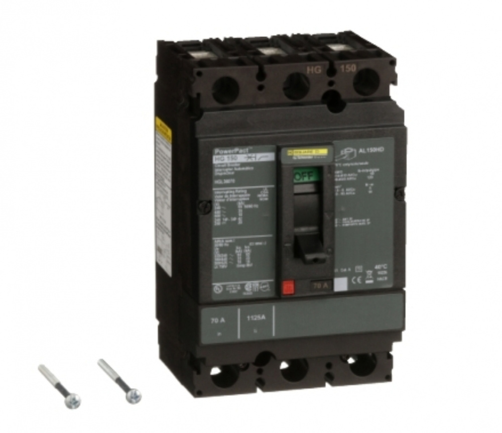 Schneider Electric Interruptor Termomagnético de 3 Polos HGL36070, 600V, 70A