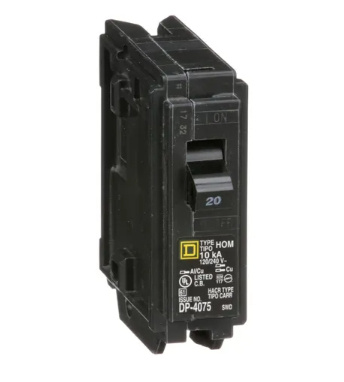 Schneider Electric Interruptor Enchufable de 1 Polo HOM115, 120 - 240V, 20A