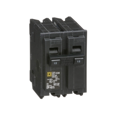 Schneider Electric Interruptor Enchufable de 2 Polos HOM215, 15A, 120 - 240V
