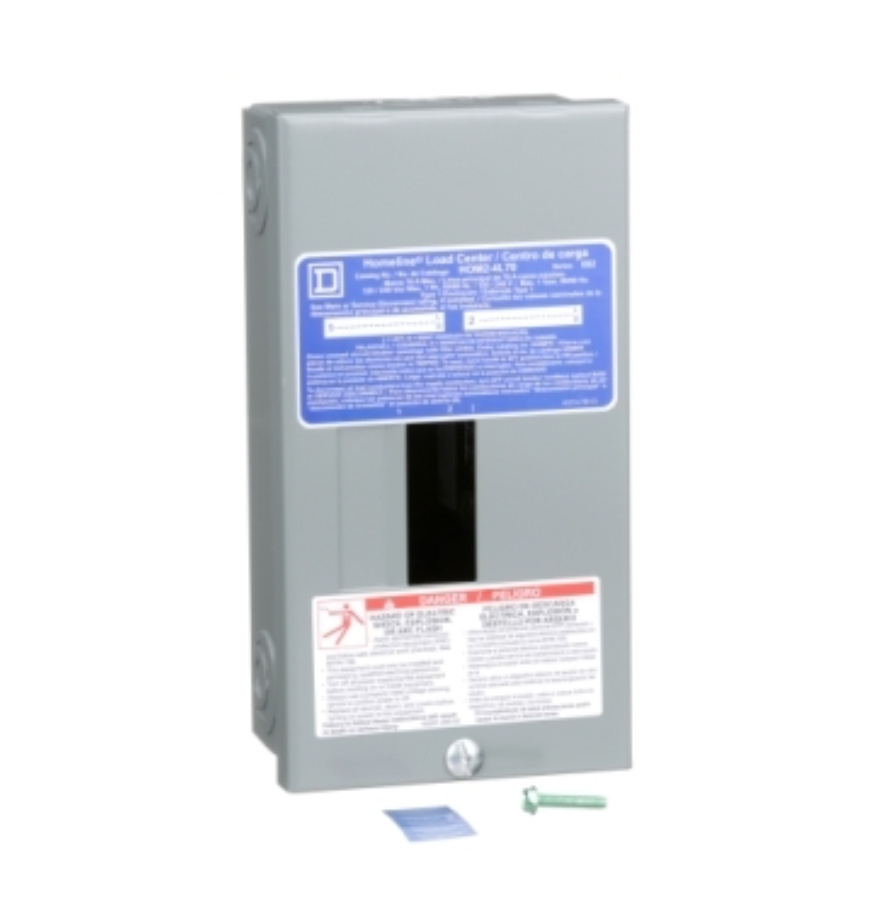 Schneider Electric Centro de Carga HOM24L70S, 2 Polos, 70A, Sobreponer, Gris