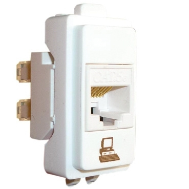 Schneider Electric Placa de Pared MWD130097885, 1 Puerto Cat5e, Blanco