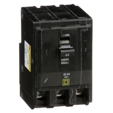 Schneider Electric Interruptor Termomagnético de 3 Polos QO340VH, 240V, 40A