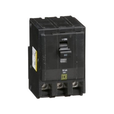 Schneider Electric Interruptor Termomagnético de 3 Polos QO380, 80A, Entrada 240V