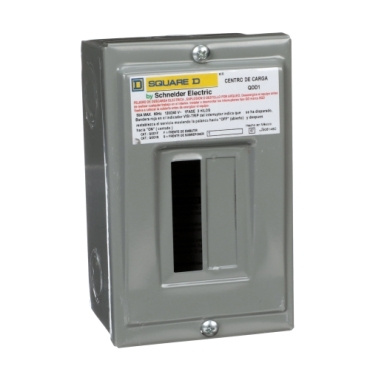 Schneider Electric Centro de Carga QOD1S, 1 Polo, 50A, Sobreponer, Gris