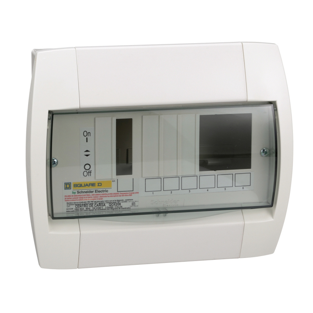 Schneider Electric Centro de Carga QOX206, 8 Polos, 100A, Empotrar