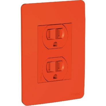 Schneider Electric Tomacorriente S713240N45, 2 Enchufes, 125V, 15A, Rojo