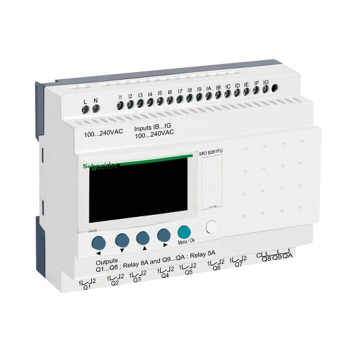 Schneider Electric Modulo Relevador SR3B261FU, 100 - 240V, 26 entradas/salidas, Alámbrico, Blanco