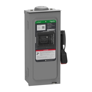 Schneider Electric Interruptor de Seguridad de 3 Polos VHU361RB, 600V, 30A
