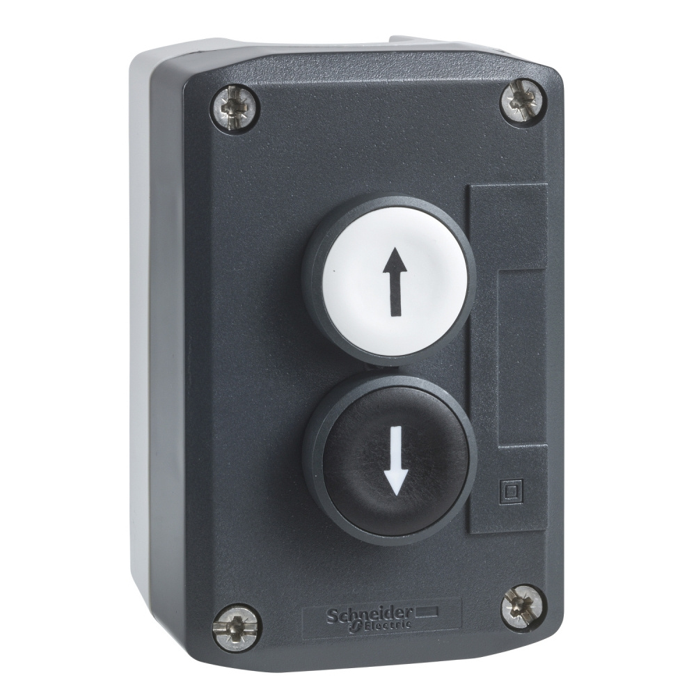 Schneider Electric Botonera Doble XALD222, Alámbrico, Negro