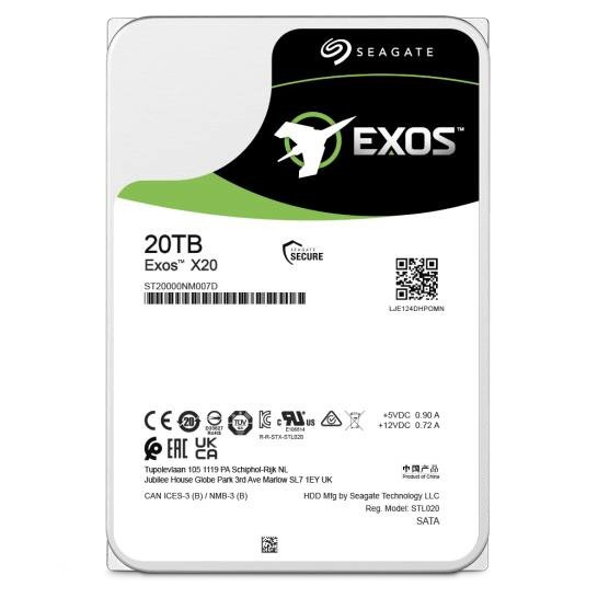 Disco Duro para Servidor Seagate Exos X20 3.5", 20TB, SATA III, 7200RPM, 6 Gbit/s 