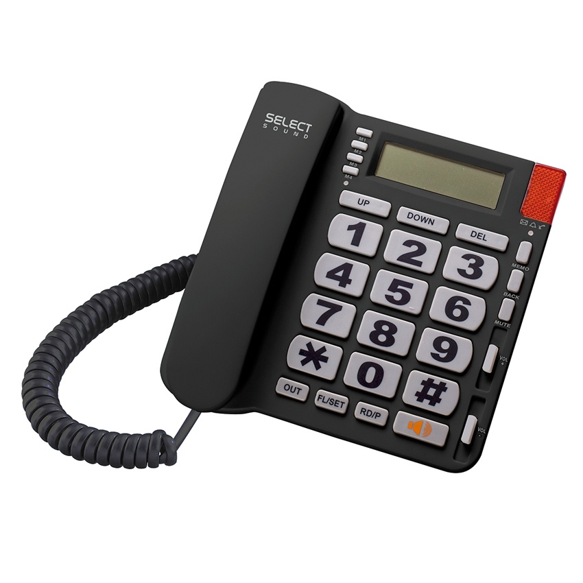 Select Sound Teléfono Alámbrico 8216B, DECT, Negro