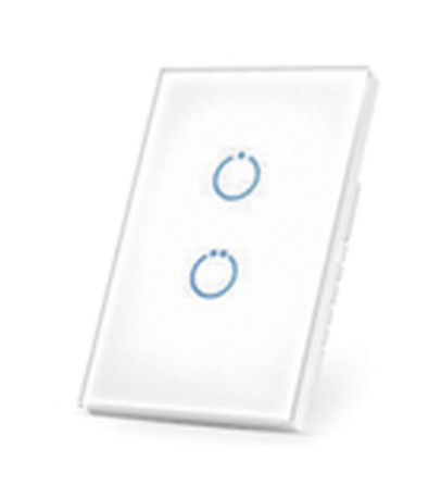 SFire Interruptor de Luz Inteligente Touch Z-Wave Plus MHS512, 2 Botones, WiFi, Blanco