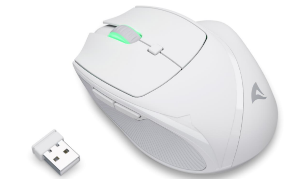 Mouse Gamer Ergonómico Sharkoon OfficePal M25W, Inalámbrico, Óptico, 4.000DPI, USB-C, Blanco