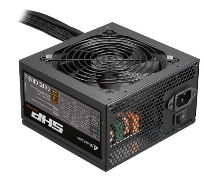 Fuente de Poder Sharkoon SHP 500W 80 PLUS Bronze ATX, 24-pin ATX, 120mm, 500W
