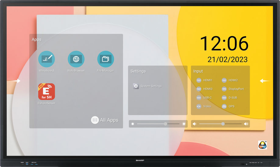 Sharp PN-LC752 Pantalla Comercial LED Táctil 75", 4K Ultra HD, Negro