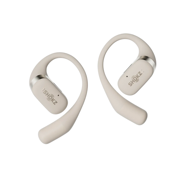 Shokz Audífonos Intrauriculares con Micrófono OPENFIT, Inalámbrico, Bluetooth, USB-C, Beige
