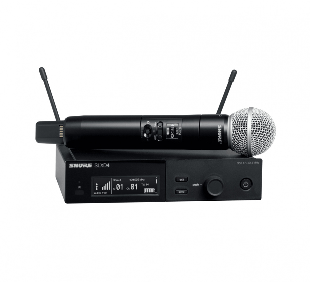 Shure Micrófono con Transmisor de Mano SLXD24/SM58, Inalámbrico, Negro