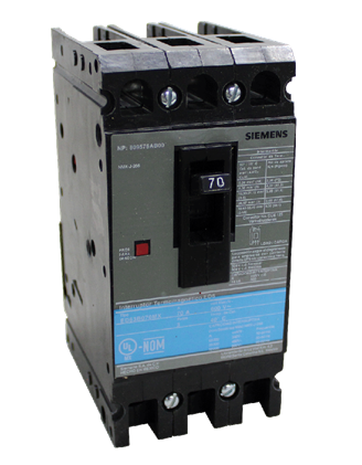 Siemens Interruptor Termomagnético 3 Polos ED63B070MX, 600V, 70A, Entrada 600V