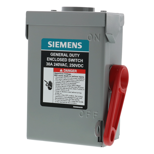 Siemens Interruptor Manual 2 Polos GNF221RA, 240V, 30A, Entrada 240V