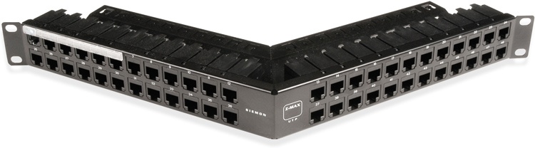 Siemon Panel de Parcheo Angular Cat6, 48 Puertos, 1U, Negro