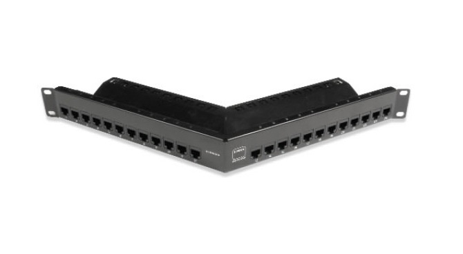Siemon Panel de Parcheo Angular Cat6a, 24 Puertos RJ-45, 1U, Negro