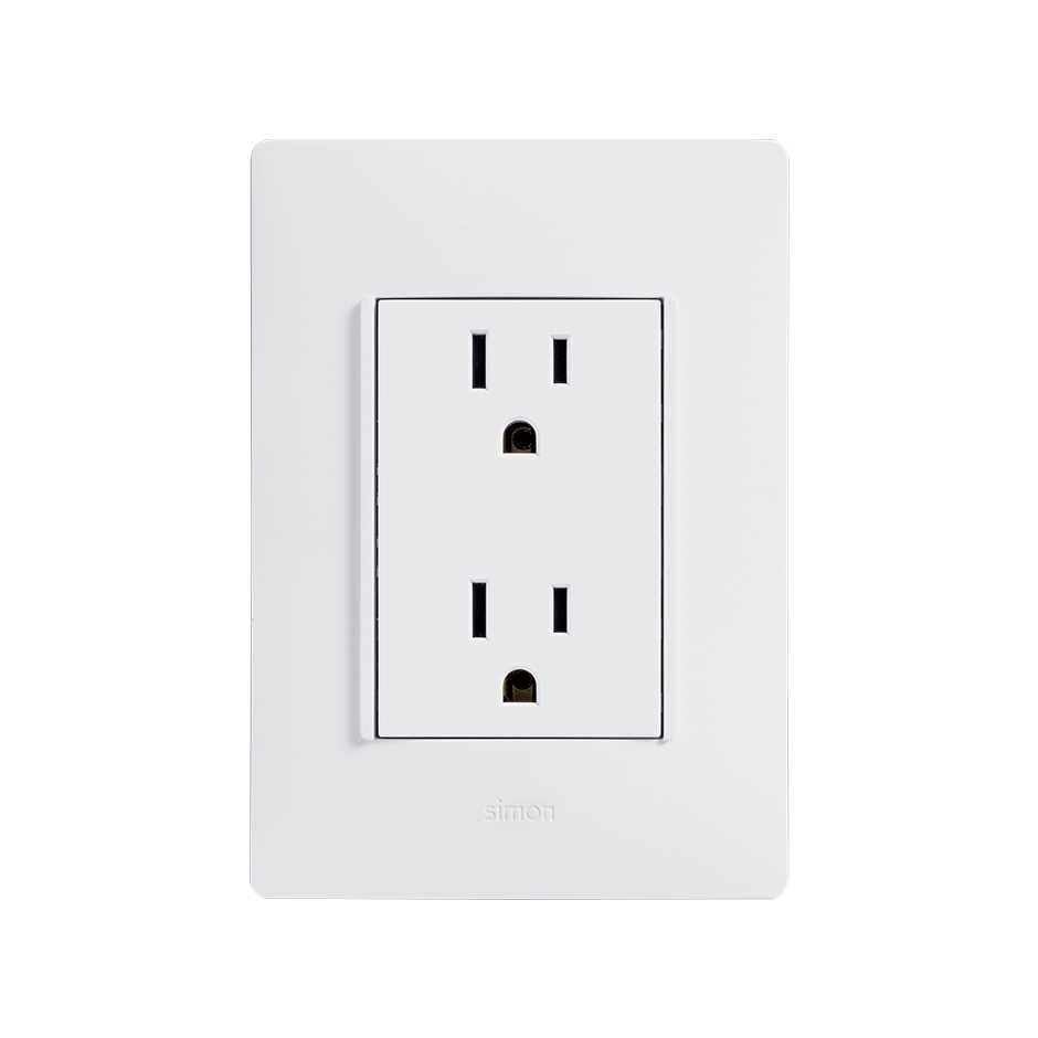Simon Tomacorriente 2600424-060, 2 Enchufes, 127V, 16A, Blanco