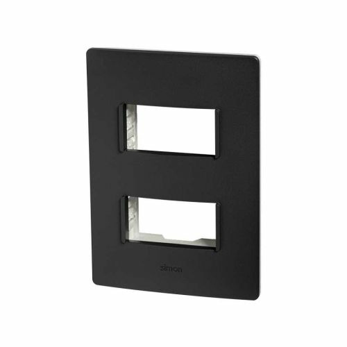Simon Placa de Pared con Chasis 2600612-138, 2 Puertos, Grafito