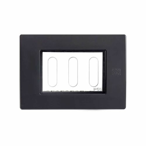 Simon Placa de Pared 2600730-038, 3 Puertos, Grafito