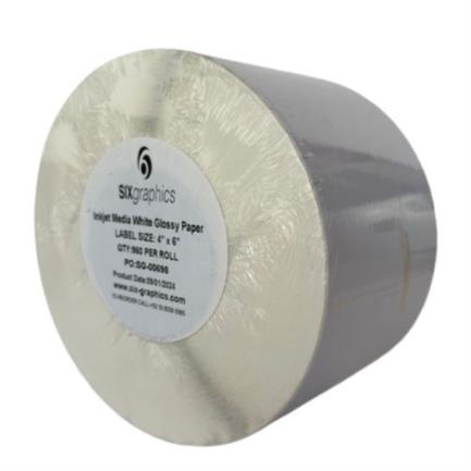 Six Graphics Rollo de Etiquetas IPBAP07, 101.6x152.4mm, 960 Etiquetas, Blanco