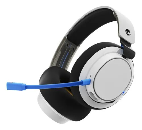 Skullcandy Audífonos Gamer SLYR Pro para PlayStation/Xbox One/Nintendo Switch/PC/MAC/Smartphone, Inalámbrico, USB, Blanco/Azul