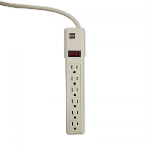 Smartbitt Supresor de Picos SBSS-550J6USB, 6 salidas, 2 Puertos USB 1A, 550 Joules