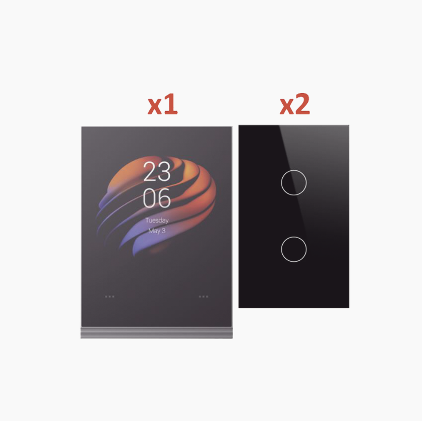 SmartHome by Epcom Interruptor de Luz Inteligente SH3S1DK, 2 Botones, Wi-Fi, Negro