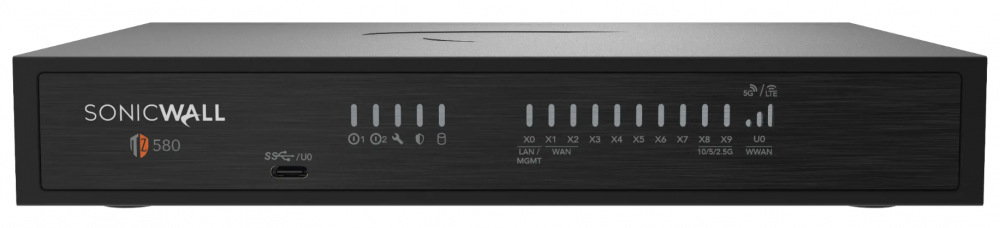 Firewall SonicWall TZ580, Alámbrico, 8 x RJ-45, 2 x SFP+, 4500 Mbit/s