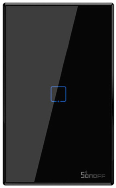 Sonoff Interruptor de Luz Inteligente T3US1C, 1 Botones, Wi-Fi, Negro