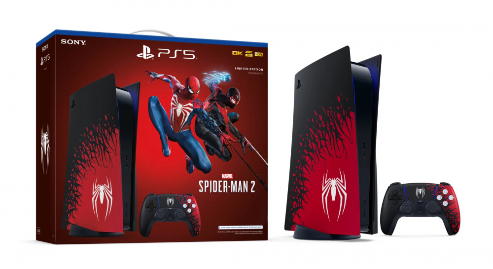 Sony PlayStation 5 Marvel’s Spider-Man 2 Edition 825GB, WiFi, Bluetooth 5.1, Negro/Rojo ― Versión Internacional
