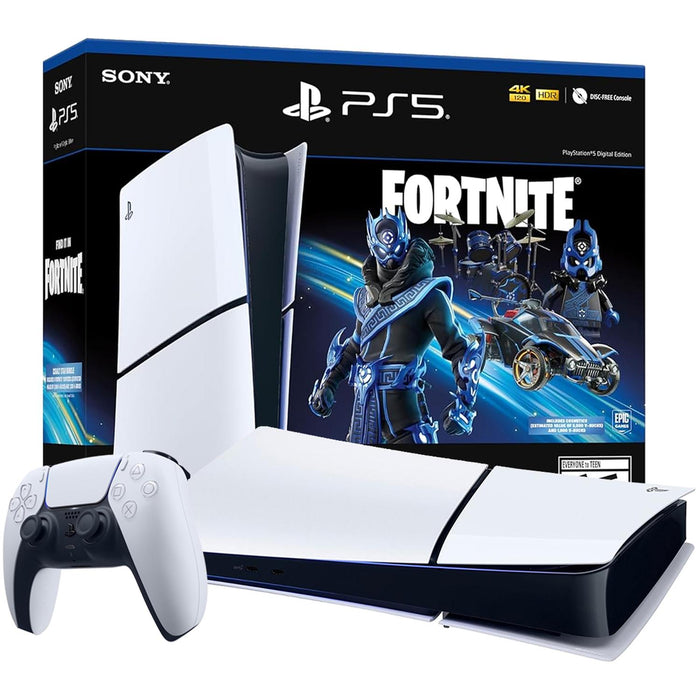 Sony PlayStation 5 Slim Digital Edition Fortnite Cobalt Star 1TB, Wi-Fi, Negro/Blanco
