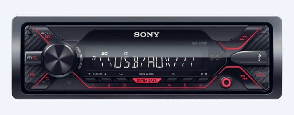Sony Autoestéreo DSX-A110U, 55W, USB/AUX, Negro