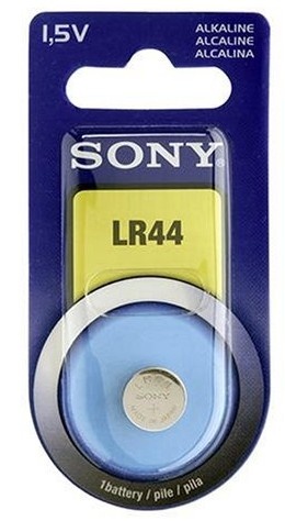 Sony Pila LR44 Alcalina Botón, 1.5V, 1 Pieza