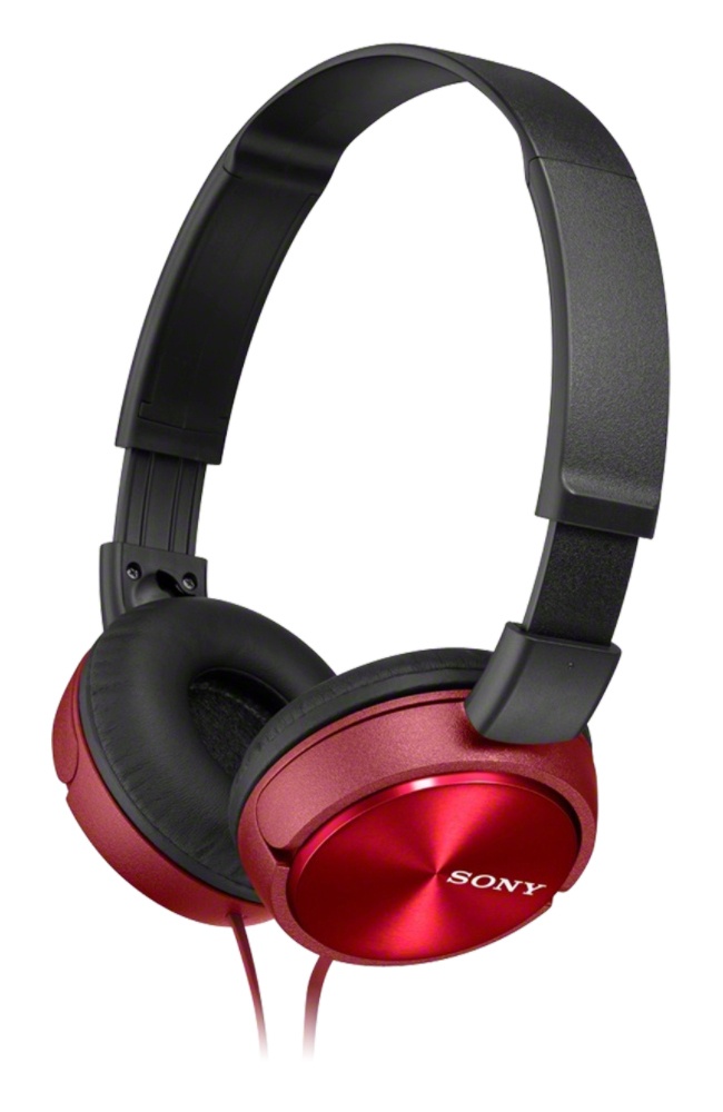 Sony Audífonos con Micrófono ZX310, Alámbrico, 1.2 Metros, Rojo