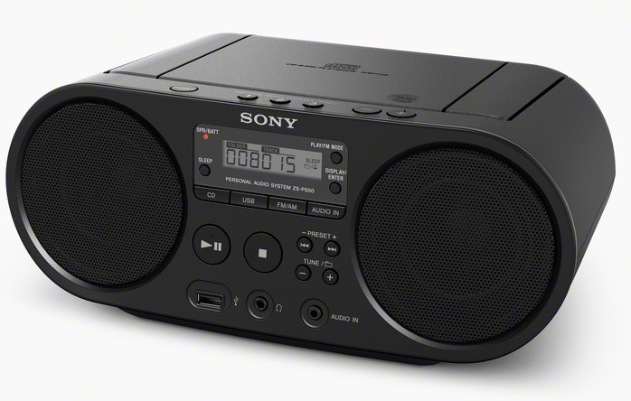 Sony Radiograbadora Boombox ZS-PS50, CD/MP3, AM/FM, Negro