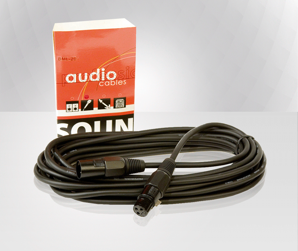 Soundtrack Cable para Micrófono XLR Macho - XLR Hembra, 6.1 Metros, Negro
