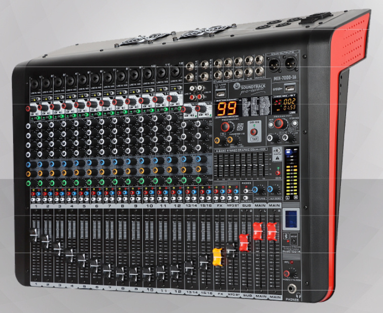 Soundtrack Mezcladora MIX-7000-16, 16 Canales, USB, Negro