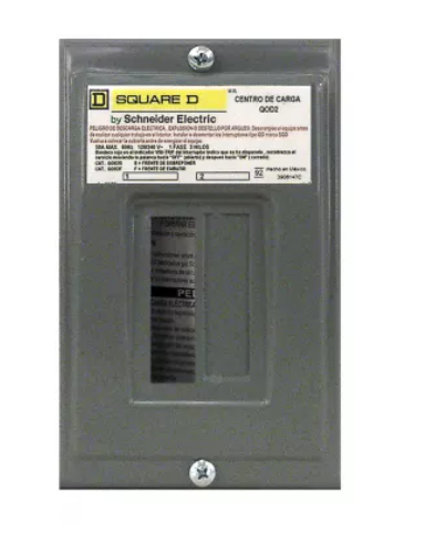 Square D Centro de Carga S0 QOD2S, 2 Polos, 50A, Sobreponer