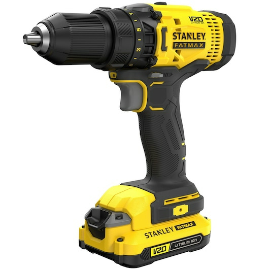 Stanley Taladro de Batería SCD711C2K-B3, Inalámbrico, 20V, Amarillo