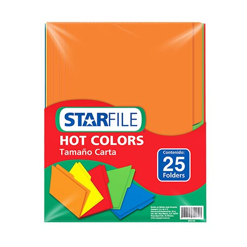 StarFile Fólder PH0040, Paquete de 25 Piezas de Tamaño Carta, Multicolor