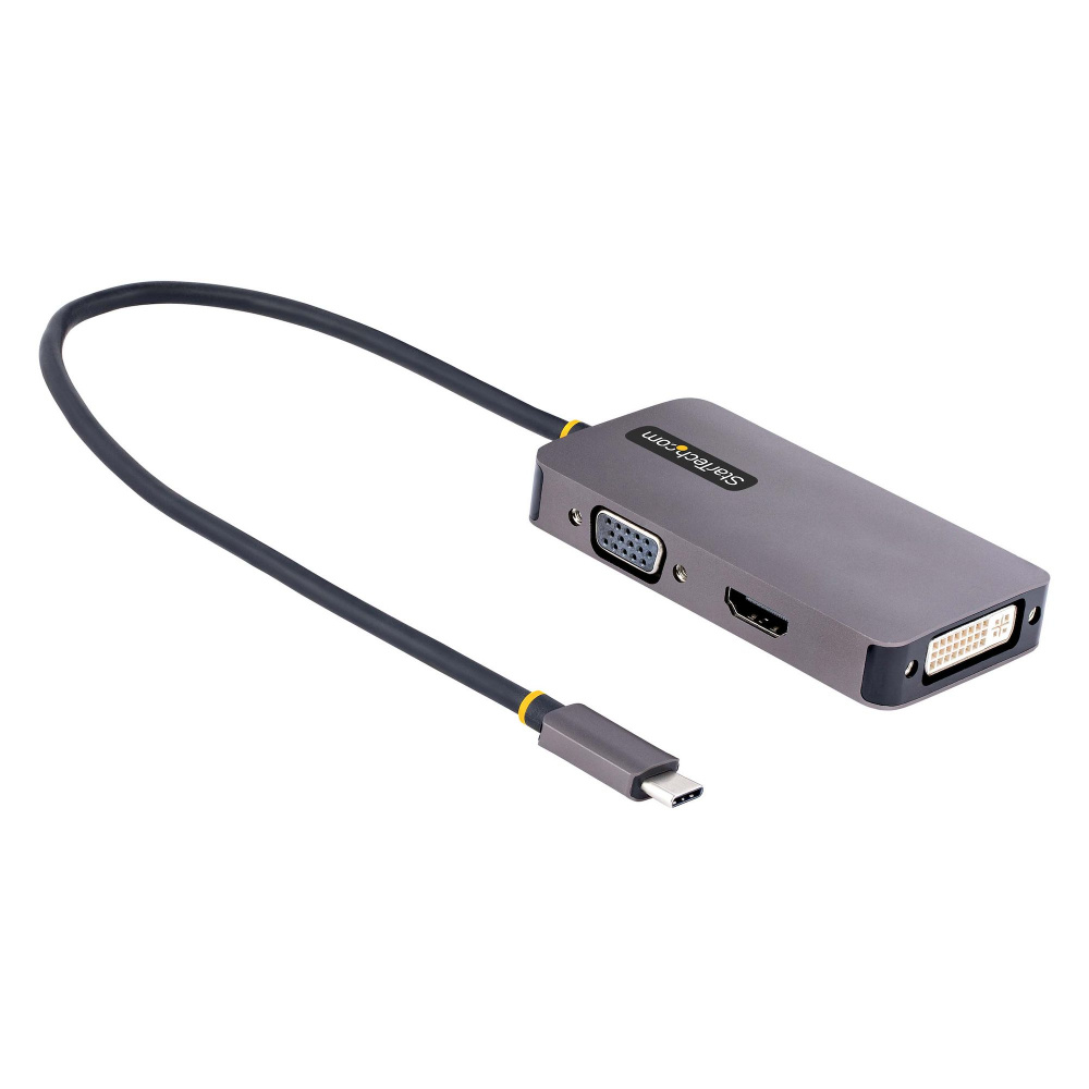 StarTech.com Adaptador de Video USB C - HDMI/VGA/DVI-I Hembra, Gris