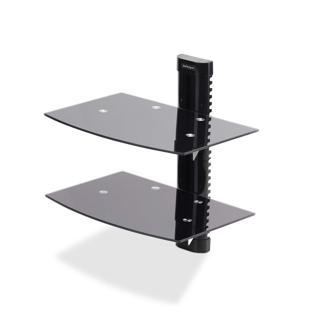 StarTech.com Estante Escalonado 2B-WALL-MOUNT-SHELF, 2 Niveles, Marco de Aluminio, hasta 7kg, Negro