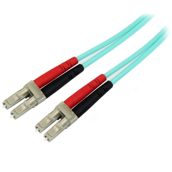 StarTech.com Cable Fibra Óptica Dúplex Multimodo OM4, LC Macho -LC Macho, 2 Metros, Aqua